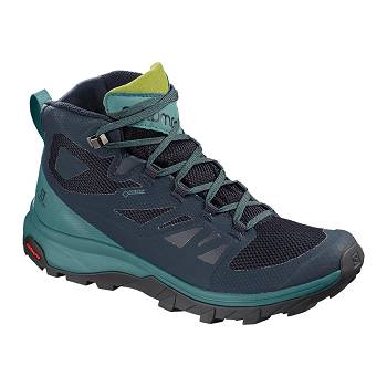 Salomon OUTline MID GTX W - Tmavomodre Turistické Topánky Damske, SALO268